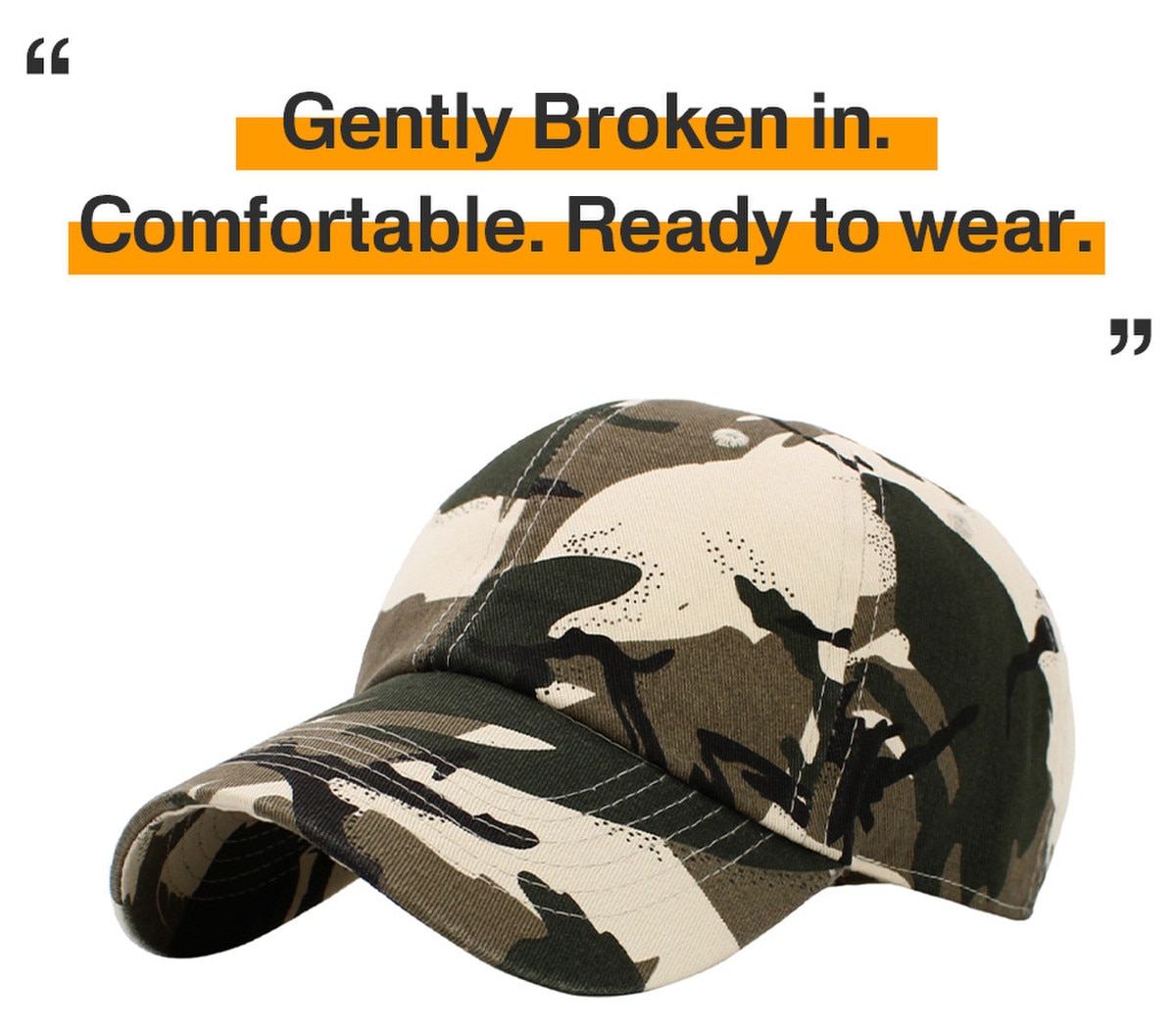 Safari Low Profile Baseball Caps Front Side View